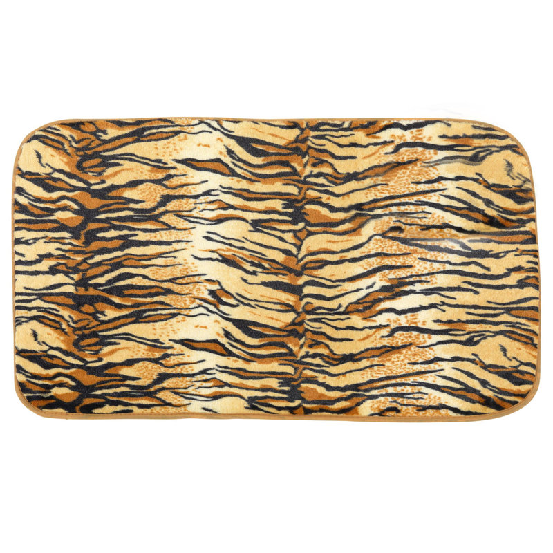 Sweet Home Collection Faux Fur Tiger Print Cushioned Rectangle NonSlip